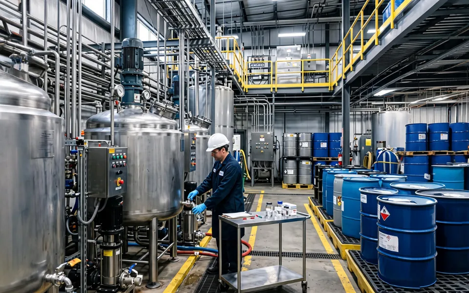 Stainless blending vessels and chemical drum storage